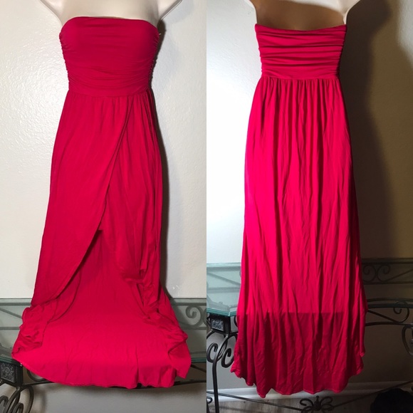 maitai Dresses & Skirts - Maitai hot pink high low split strapless dress